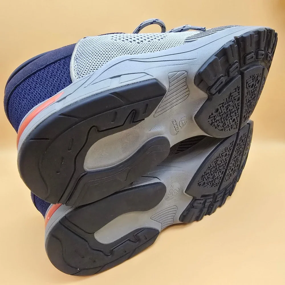 Zeba Hands-Free‎ Shoes Gray Blue Orange Mens 11 Slip On Walking Sneakers Knit